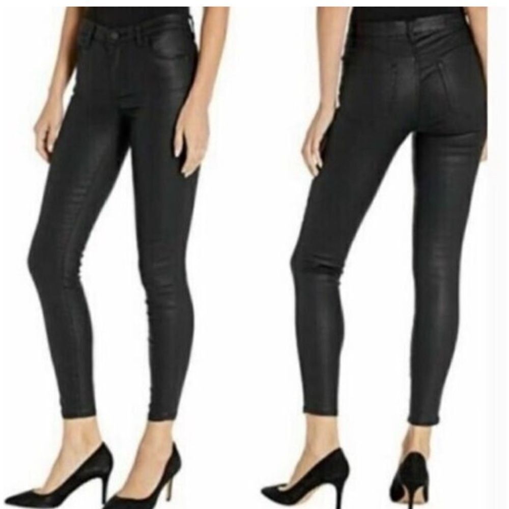New Blank NYC THE BOND Black faux  Leather coated jeans pants - Picture 2 of 8
